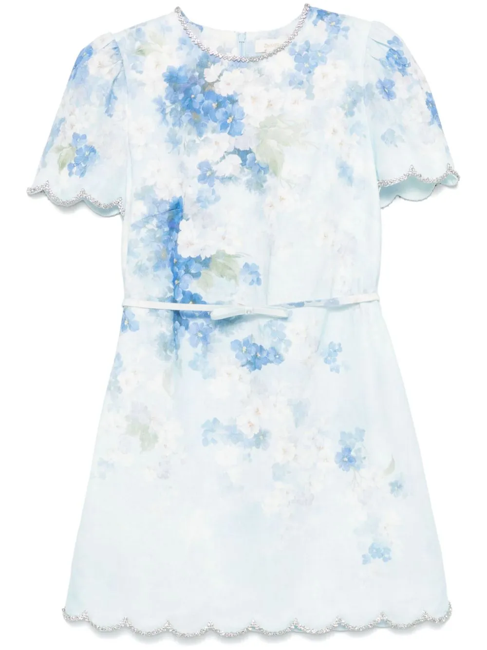 Shop Zimmermann Crush Mini Dress In Blue