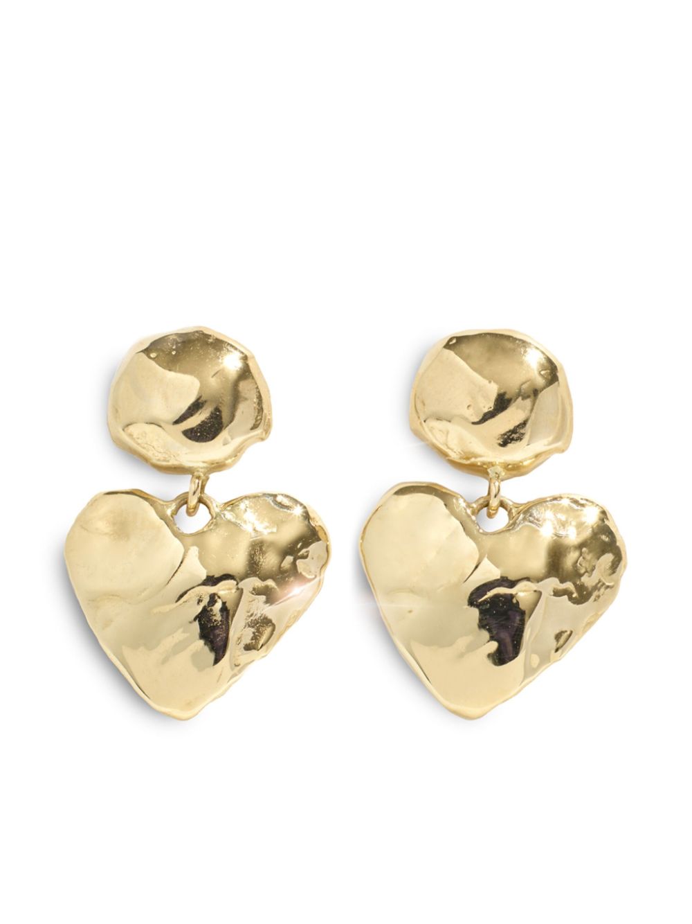 Fie Isolde 14K yellow gold Heart Light drop earrings