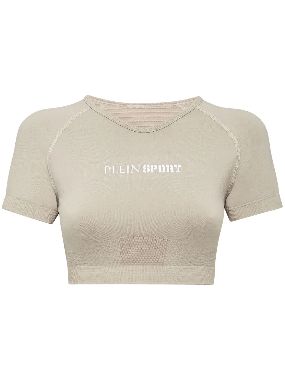 Plein Sport Naadloos cropped T-shirt Beige