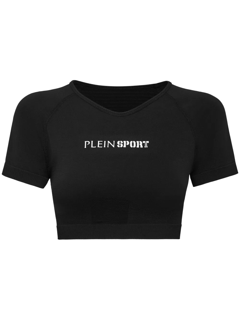 Plein Sport Naadloos cropped T-shirt Zwart