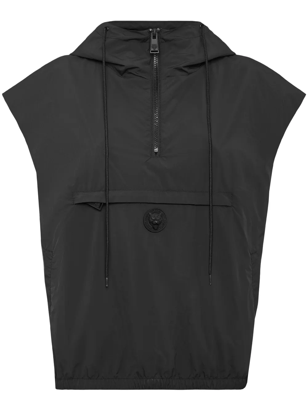 Plein Sport Vest met capuchon en halve rits Zwart