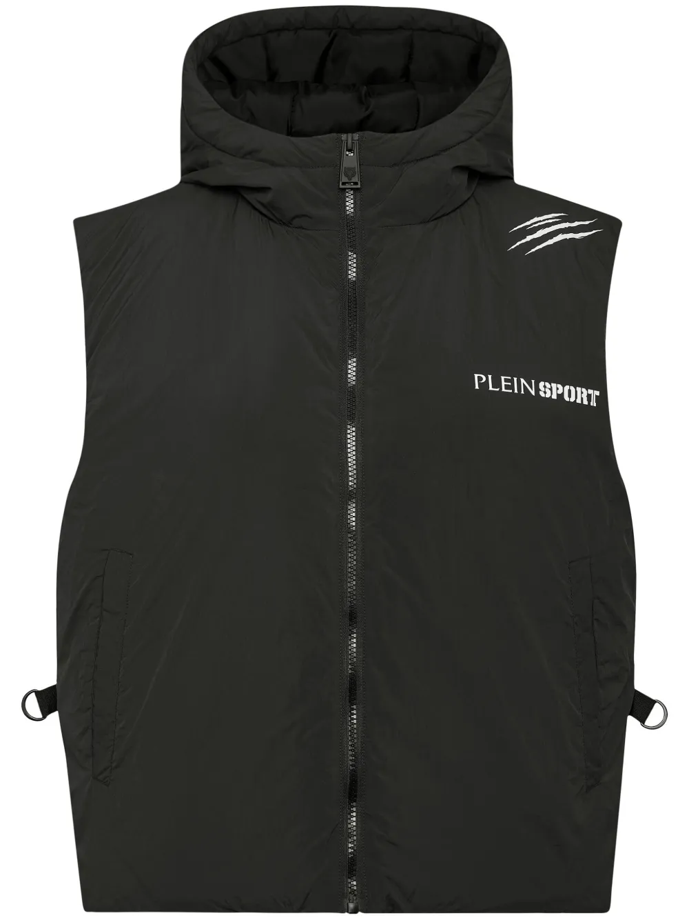 Plein Sport Wattierte Weste mit Scratch-Print | Schwarz | Image 1