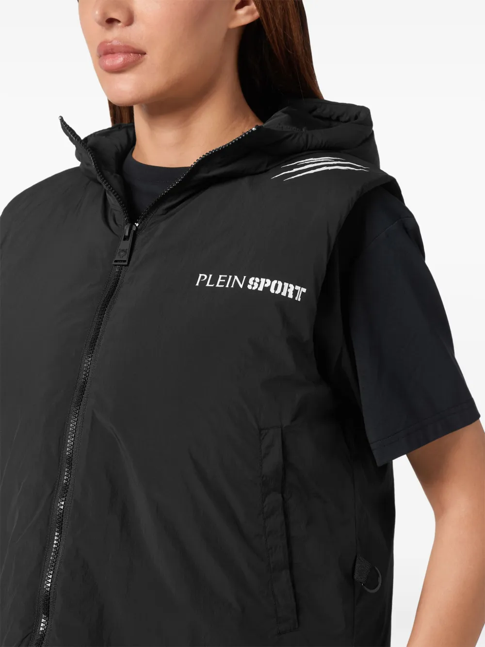 Plein Sport Bodywarmer met Scratch-print Zwart