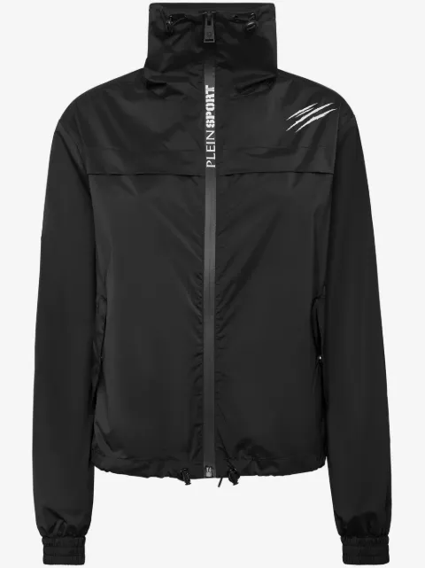 Plein Sport Scratch-print cropped windbreaker