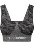 Plein Sport seamless crossed-straps sports bra - Black