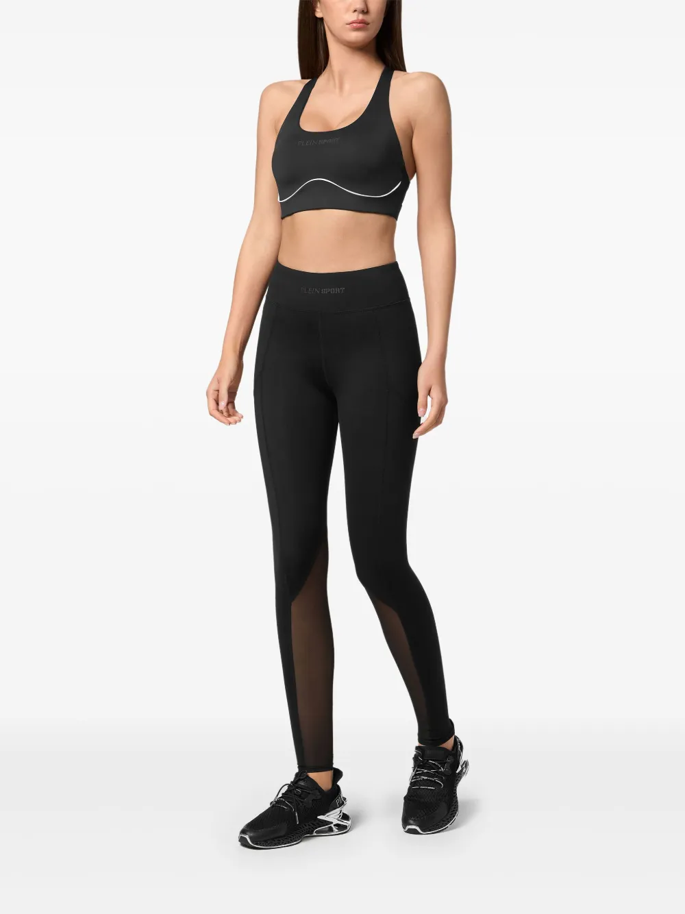 Plein Sport Zijde-zachte push-up bh met afwerking - Zwart