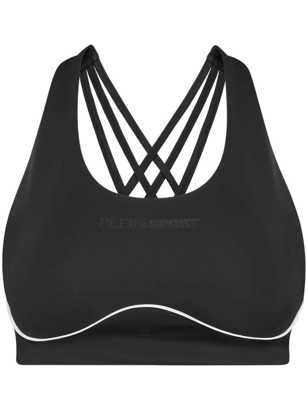 Plein Sport silky soft piping push-up bra – Black