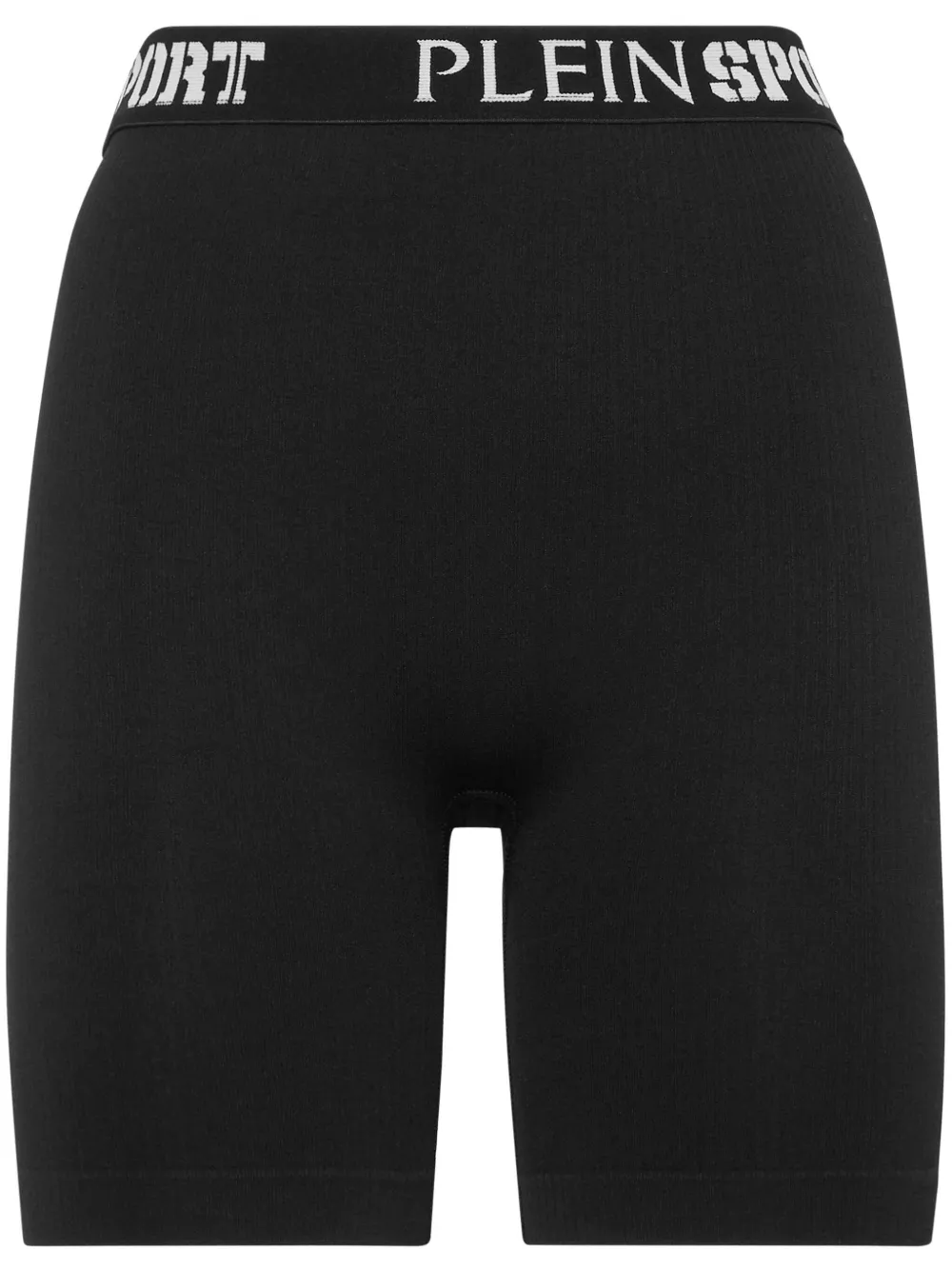 logo-waistband fine-ribbed cycling shorts