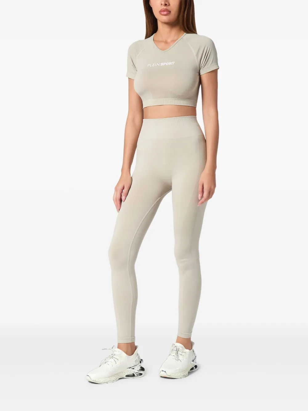 Plein Sport Sportlegging met logoband - Beige