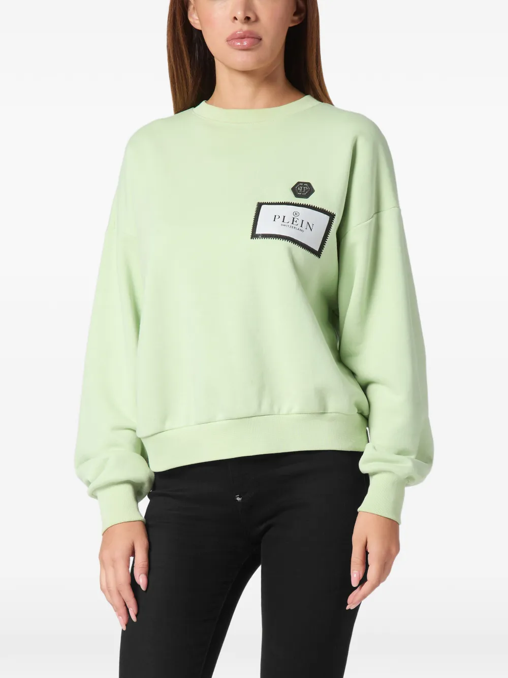 Philipp Plein Sweater met logopatch Groen