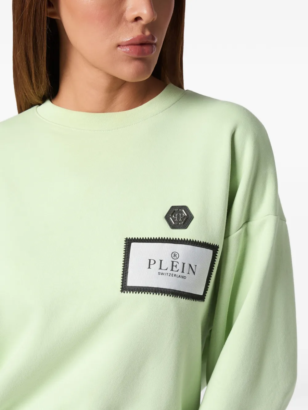 Philipp Plein Sweater met logopatch Groen