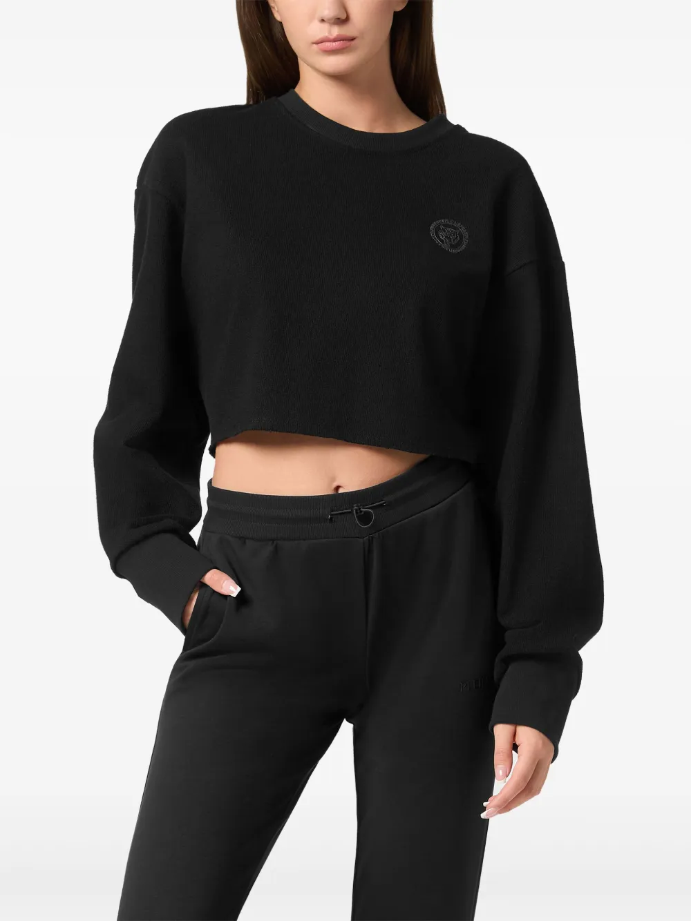 Plein Sport Sponge cropped sweater - Zwart