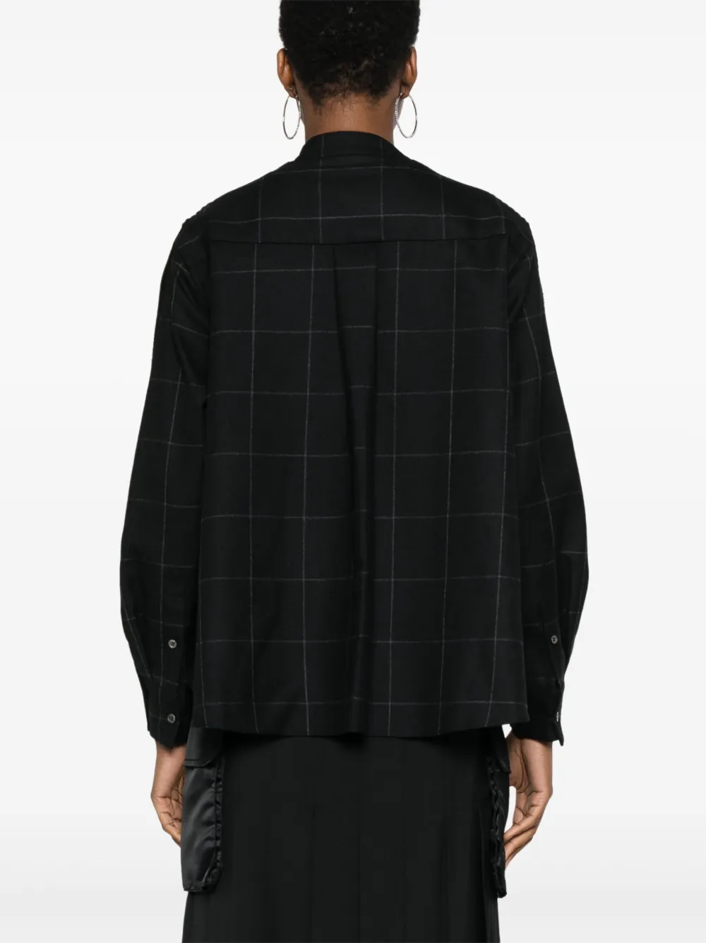 sacai Geruit vest Zwart