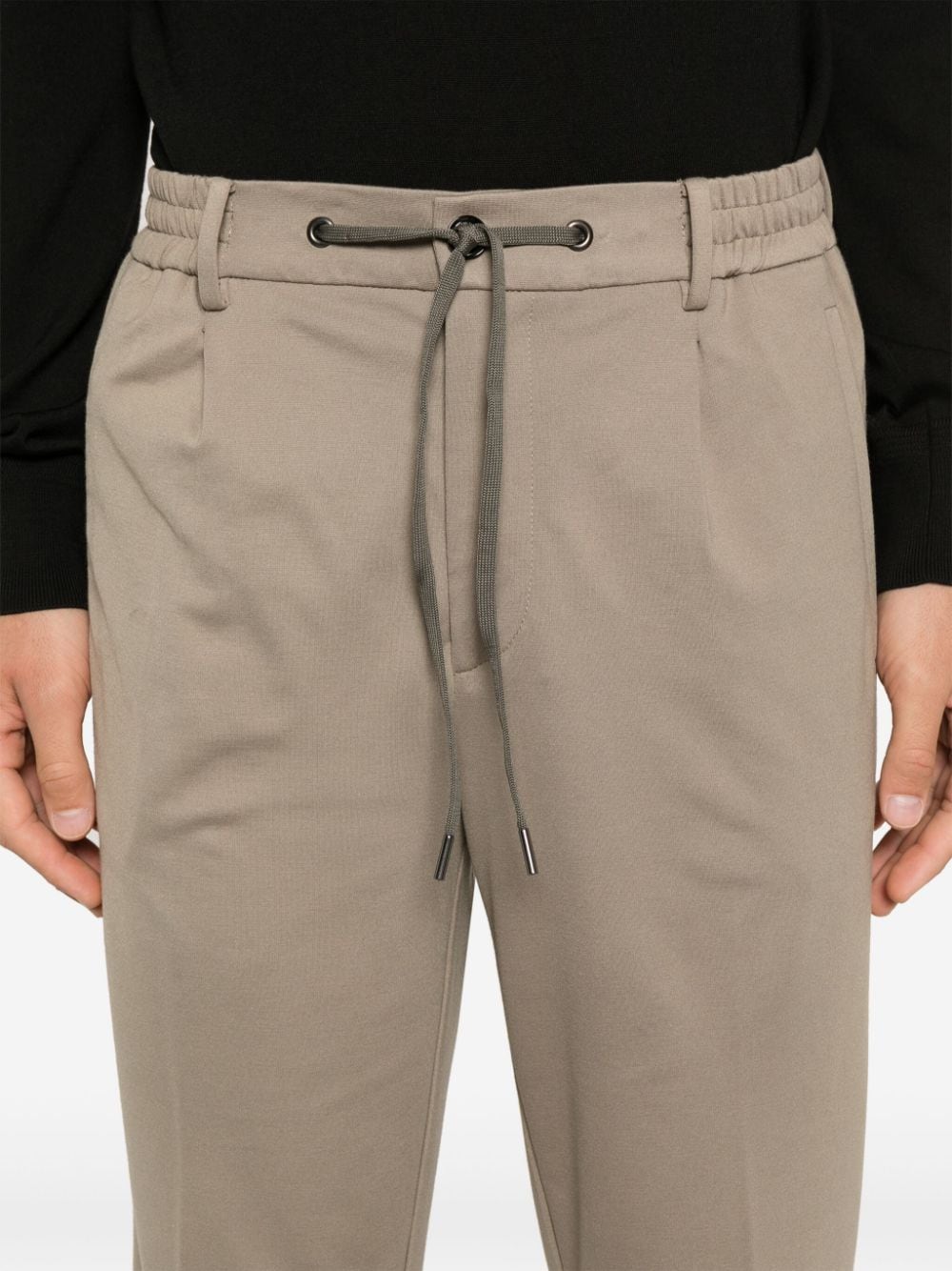 Shop Liu •jo Tapered-leg Trousers In Braun