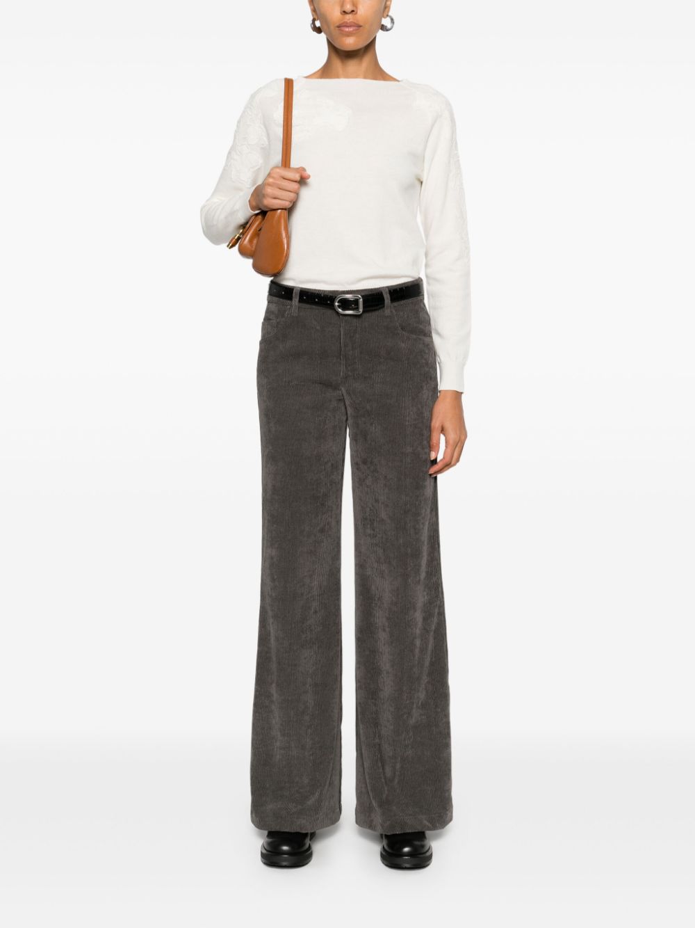 ERMANNO FIRENZE corduroy flared trousers - Grijs