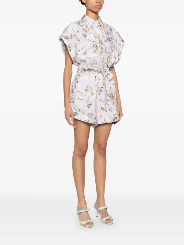ZIMMERMANN Acacia Playsuit | Purple | FARFETCH