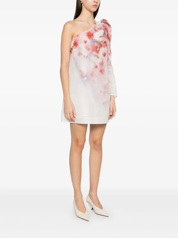asymmetrical white mini dress Stolen Stores MS. GODET ASYMMETRIC White MINI DRESS main image 0