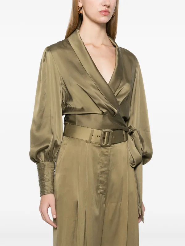 zimmermann wrap dress olive
