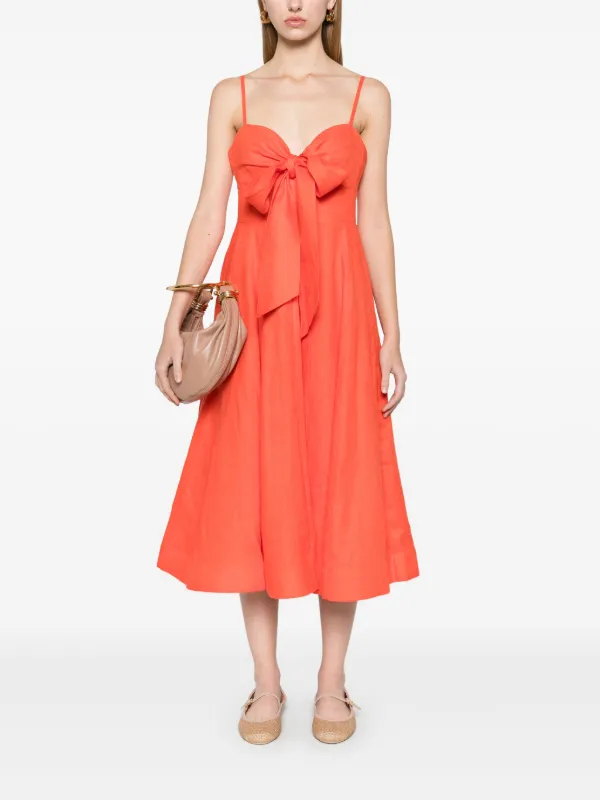 ZIMMERMANN Crush Midi Dress | Orange | FARFETCH