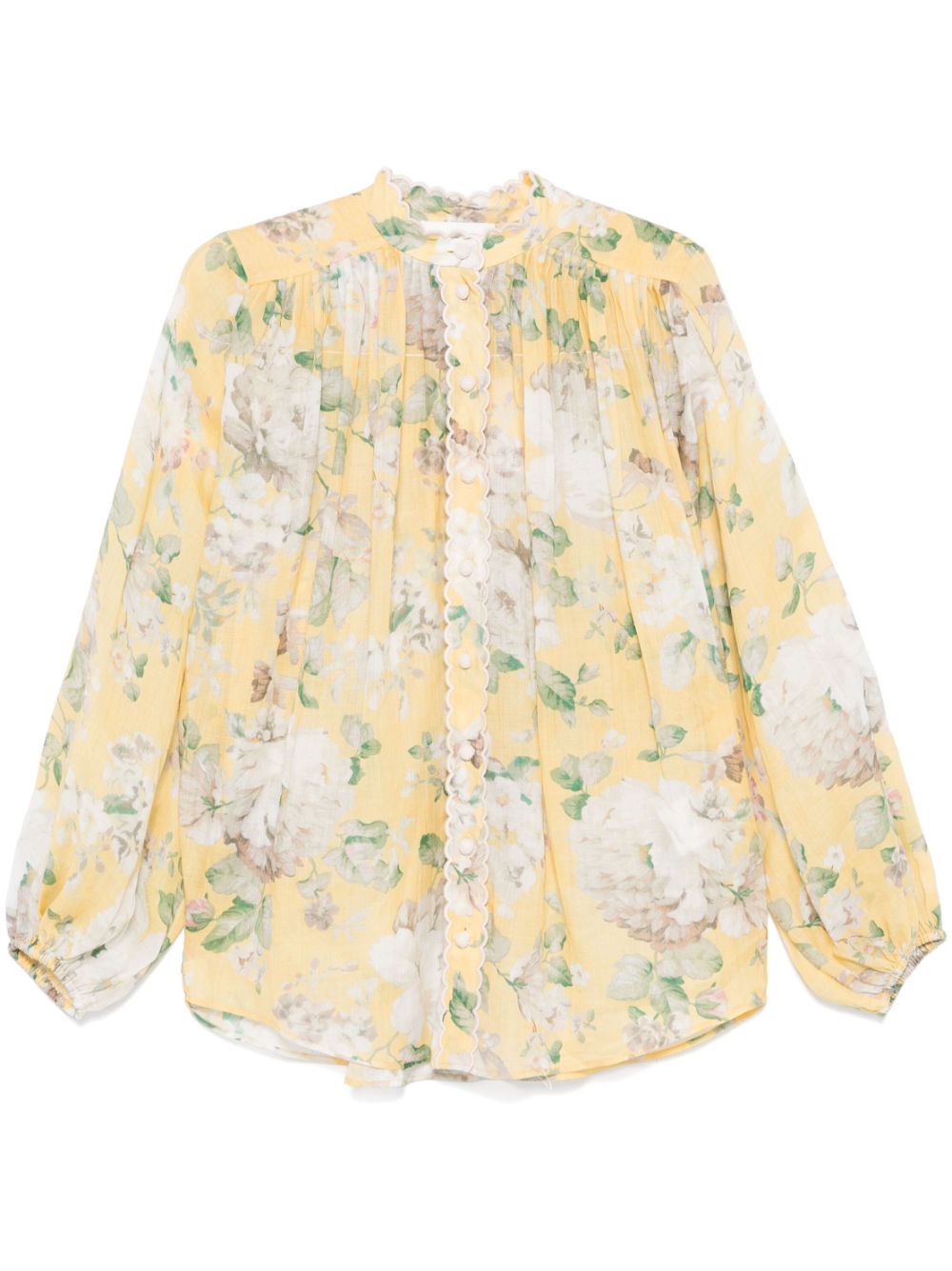 ZIMMERMANN Acacia gewelfde blouse Geel