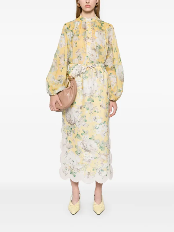 Tシャツ・カットソー Zimmermann SS25 'Acacia Ruffle' blouse (2454TRS252 TEA) Zimmermann Acacia Ruffle Shirt - White - Women | 2454TRS252TEA