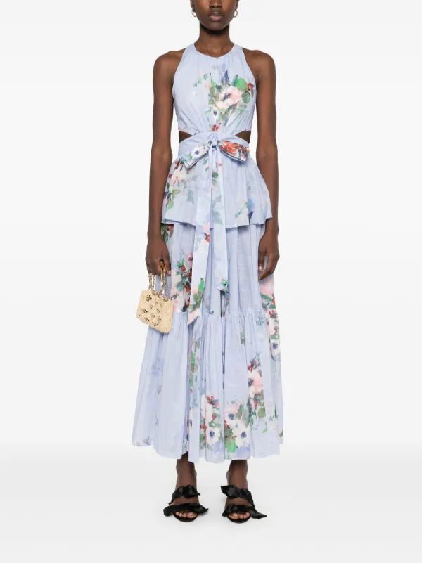 【ZIMMERMANN】 サマードレス ZIMMERMANN Dawning Ruffle Maxi Dress Lilac Seascape Online | Zimmermann