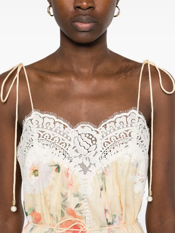 ZIMMERMANN Everley Midi Dress | Yellow | FARFETCH BG