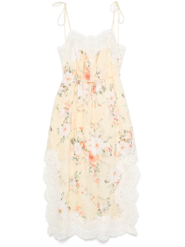 chinese dress ladies Low-cut Everley midi dress ZIMMERMANN Azzurro