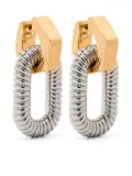 Rabanne XL Link Animation Godron earrings - Silver