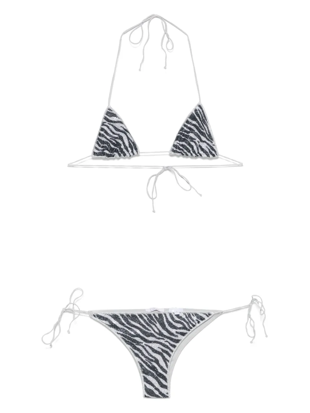 Oséree zebra-print lurex bikini top | Image 1