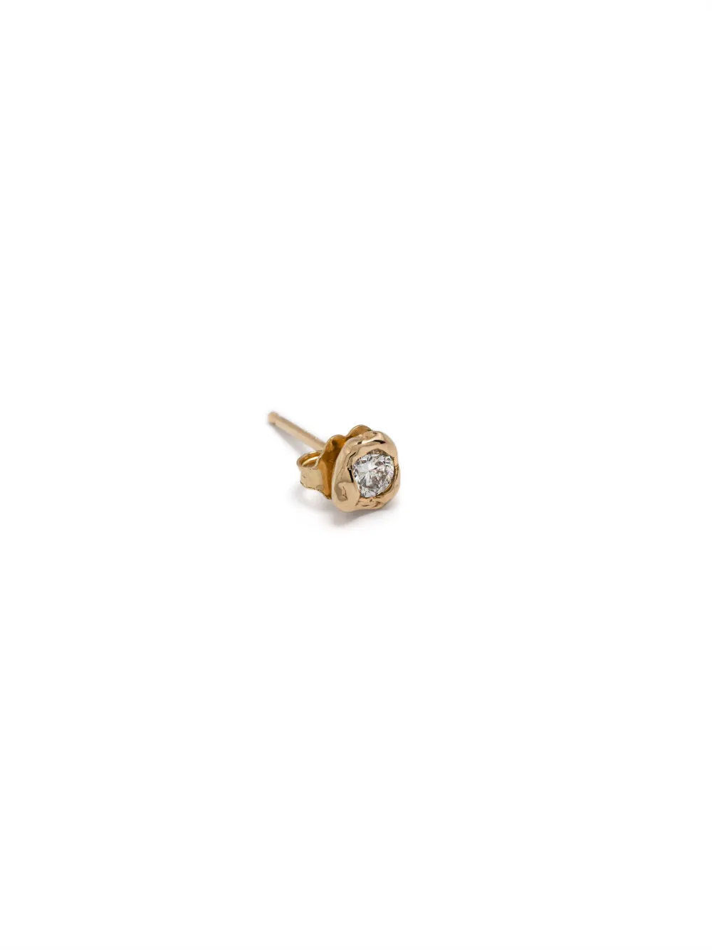 Fie Isolde 14k Yellow Gold Medium Alfa Diamond Earrings In Gold