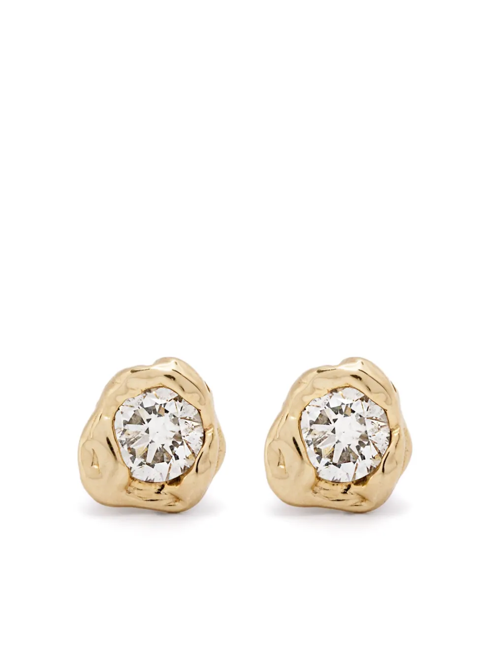 14K yellow gold medium Alfa diamond earrings