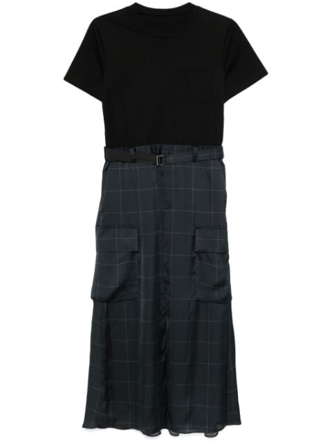 sacai panelled maxi skirt