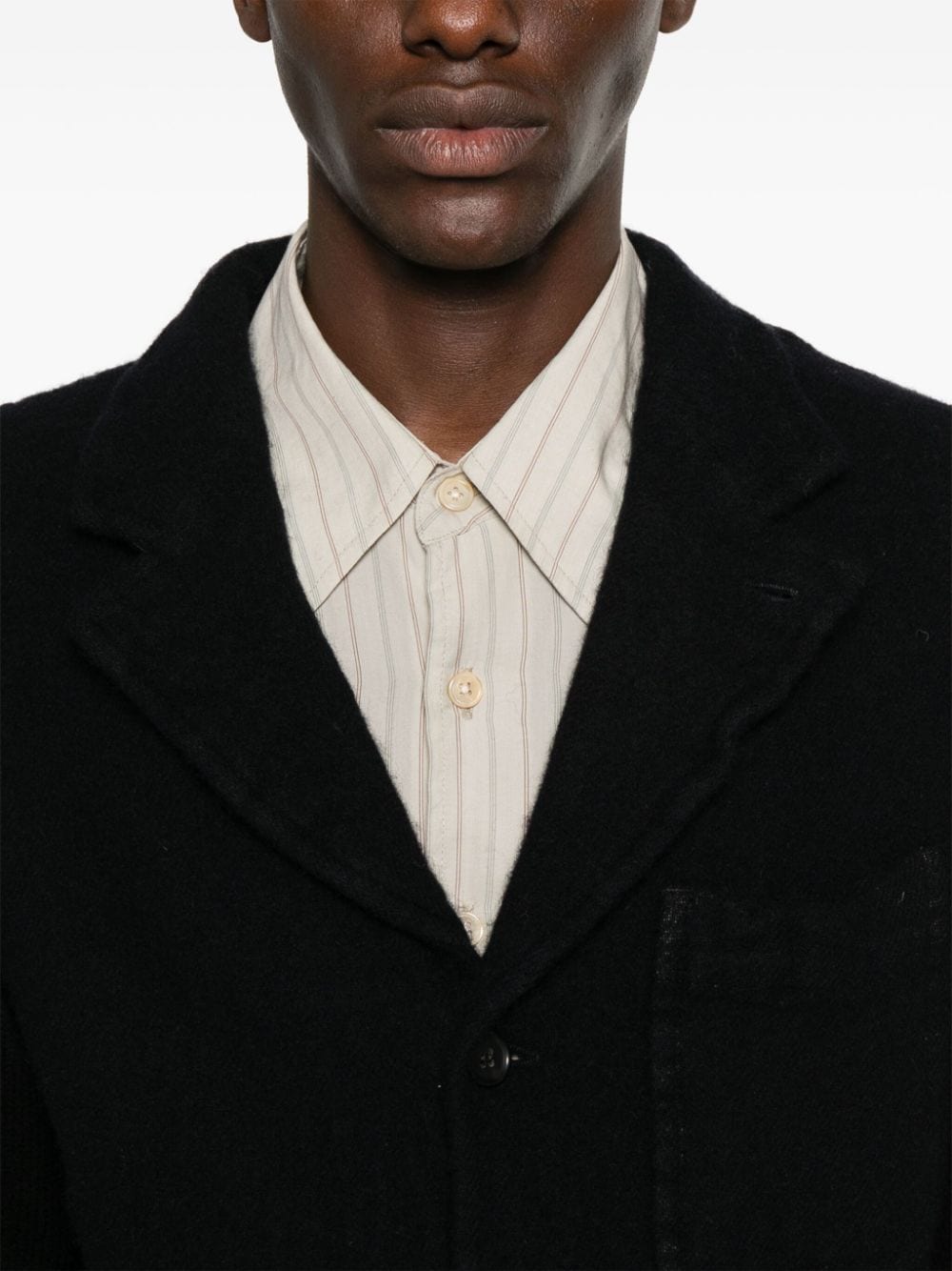 Shop Comme Des Garçons Shirt Single-breasted Blazer In Blue