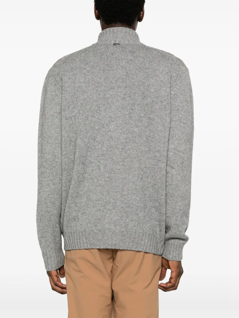 Herno Kabelgebreid vest Grijs