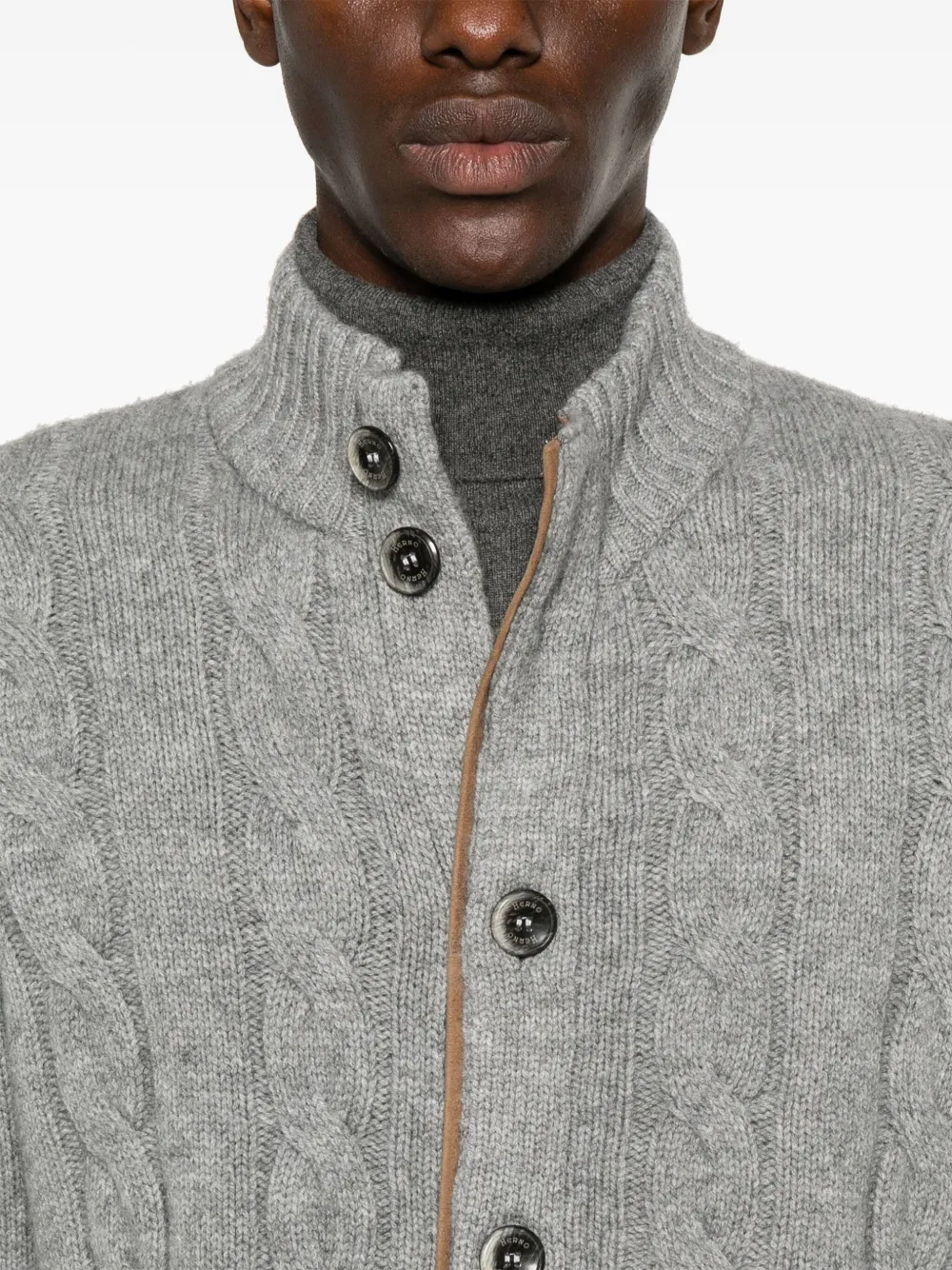 Herno Kabelgebreid vest Grijs