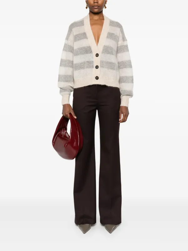 Brunello Cucinelli レイヤードカーディガンストライプ