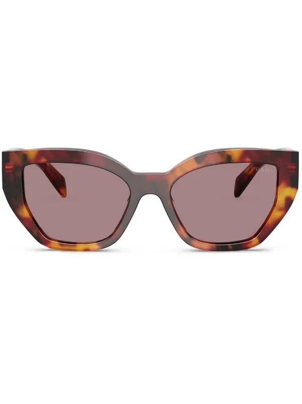 【ポニー】PRADA キャットアイ サングラス ブラウン Prada Eyewear tortoiseshell-effect cat-eye Frame Sunglasses