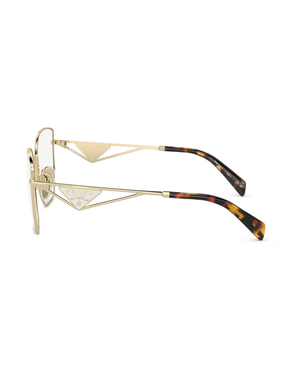 Prada Square-frame Glasses In Gold