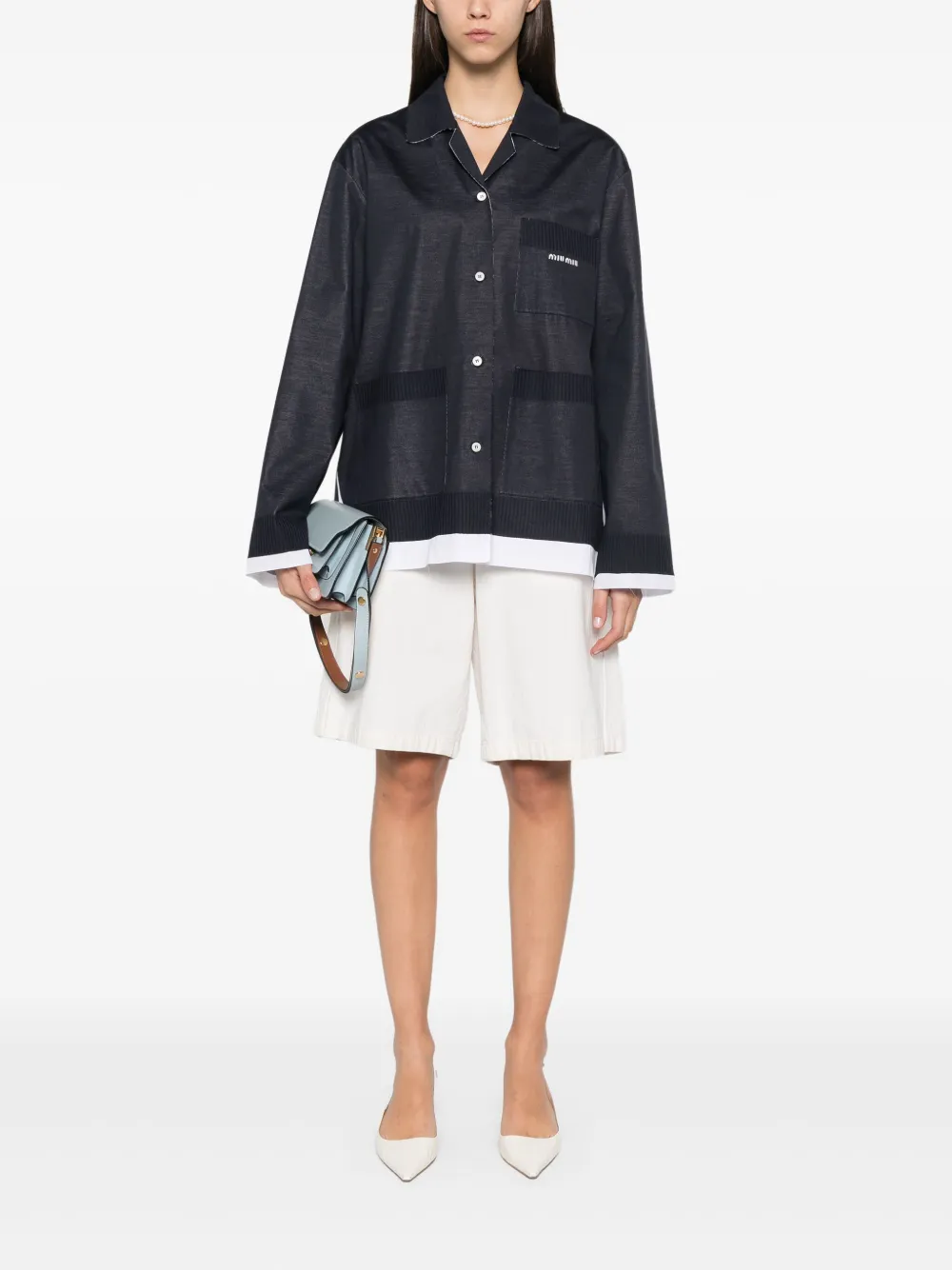 Miu Miu Gelaagde blouse - Blauw