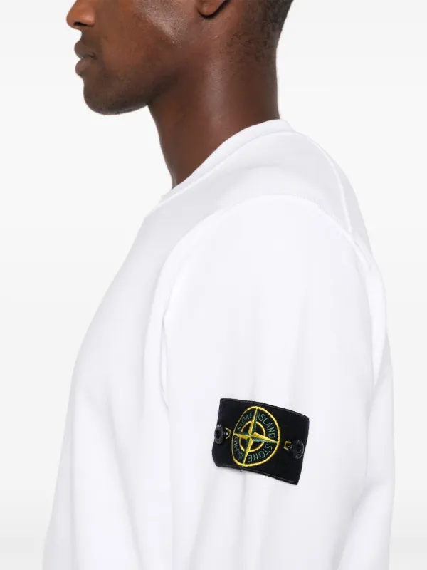 Stone Island コンパスバッジ スウェットシャツ | ホワイト Stone Island コンパスバッジ スウェットシャツ | ホワイト