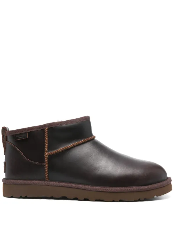 UGG Classic Ultra Mini LTHR Regen Boots Brown FARFETCH IN