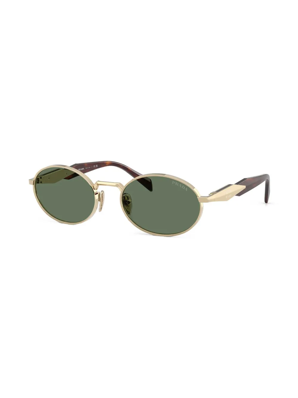 Prada Eyewear Zonnebril met ovalen montuur - Goud