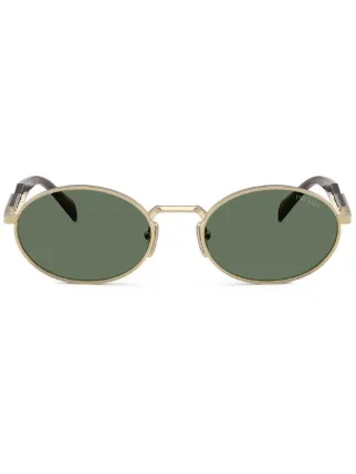 Prada Eyewear oval frame Sunglasses Gold FARFETCH UK