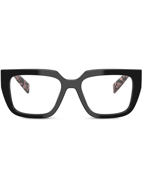 Prada Eyewear スクエア眼鏡フレーム | ブラック | FARFETCH JP
