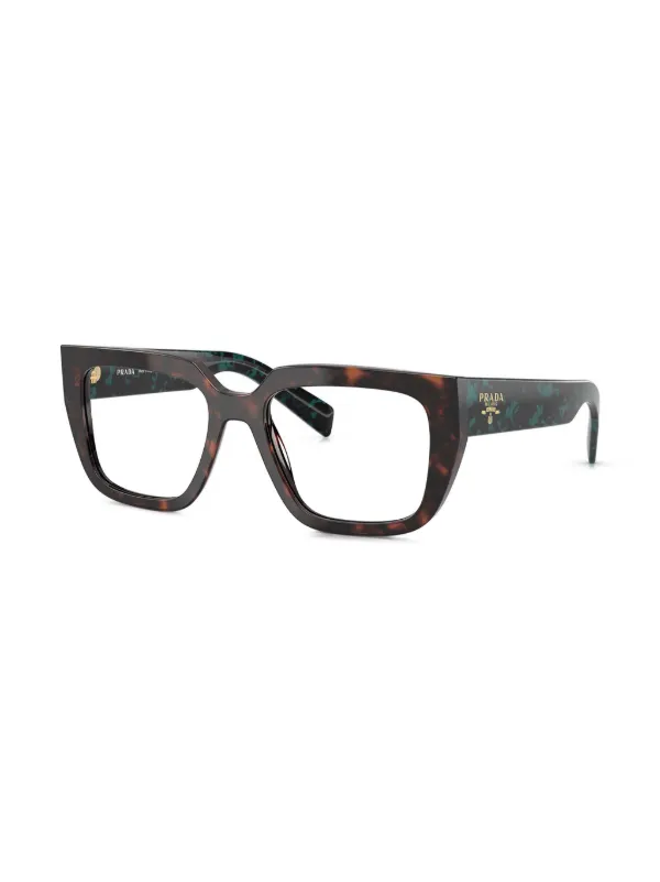 Prada Eyewear square-frame Glasses | Brown | FARFETCH AO