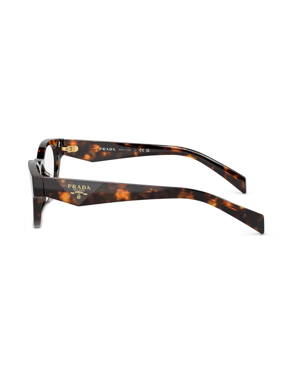 Prada Eyewear Bril met rond montuur Bruin