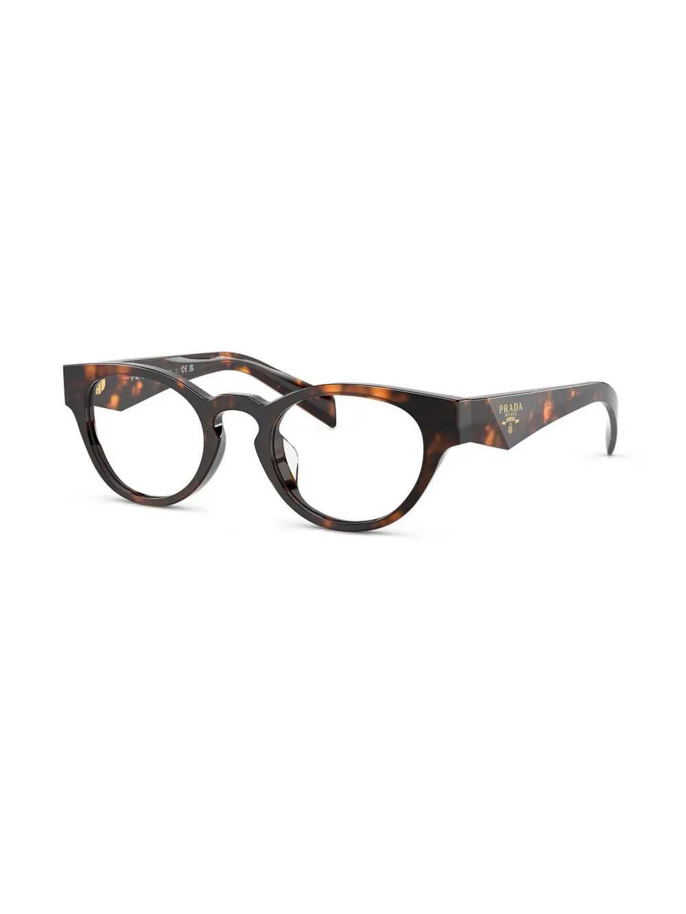 Prada Eyewear Bril met rond montuur Bruin