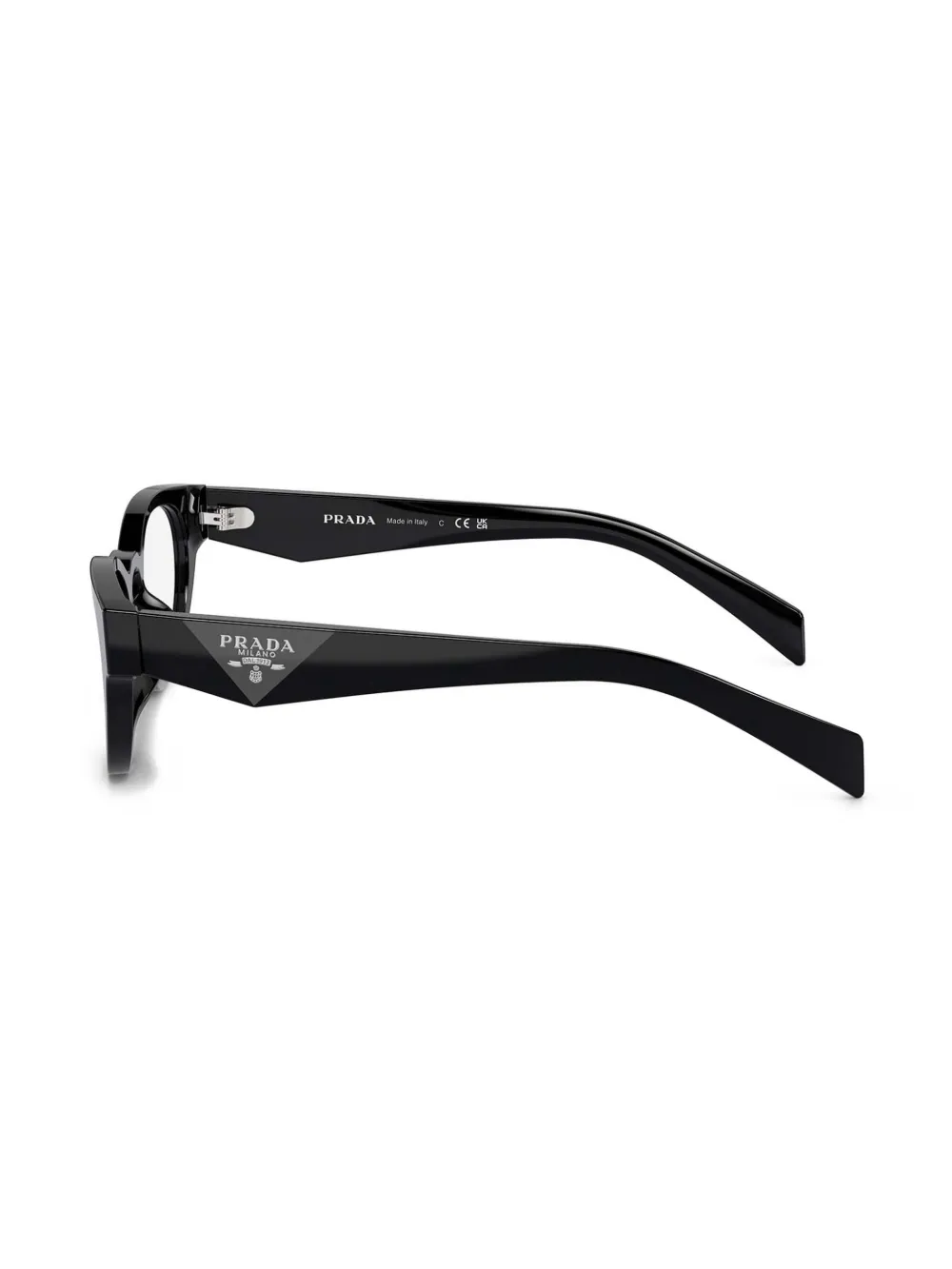 Prada Eyewear Bril met rond montuur Zwart