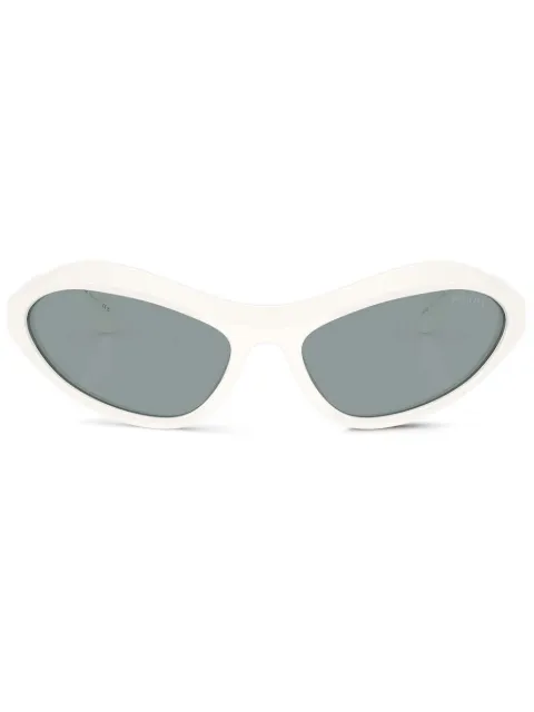 Prada Eyewear lentes con armazón ovalada y logo grabado